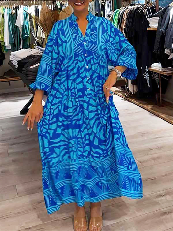 Mira | Printed Dress with V-Neck
