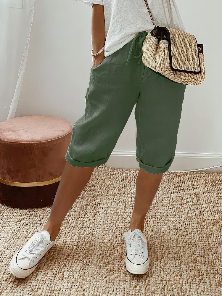 Marthe™ | Short Comfortable Shorts with Cuffed Hem