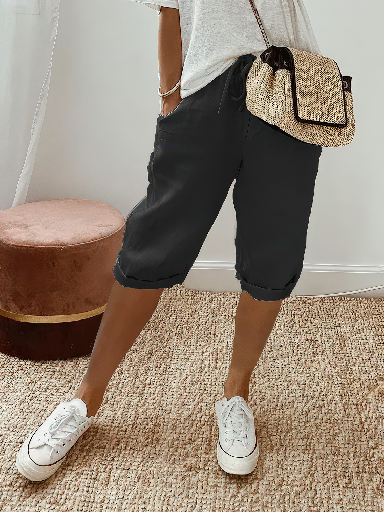 Marthe™ | Short Comfortable Shorts with Cuffed Hem