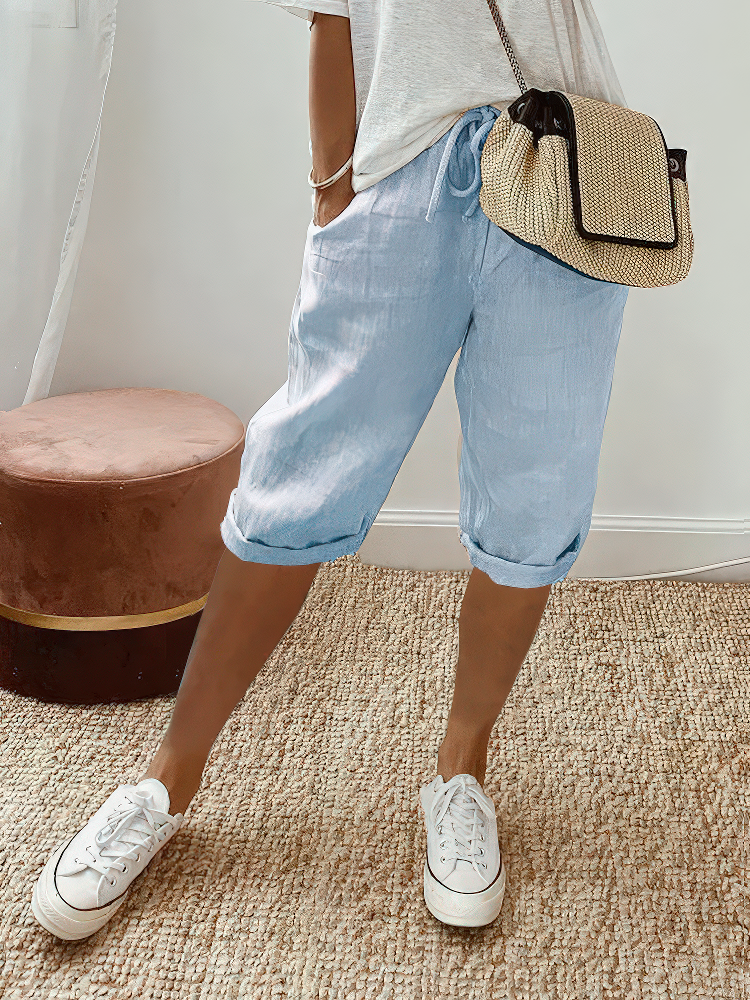 Marthe™ | Short Comfortable Shorts with Cuffed Hem