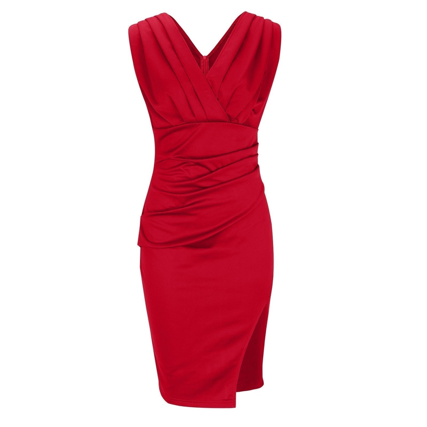 Fresia™ | Fitted Dress with V-Neck and Elegant Split
