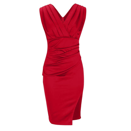 Fresia™ | Fitted Dress with V-Neck and Elegant Split